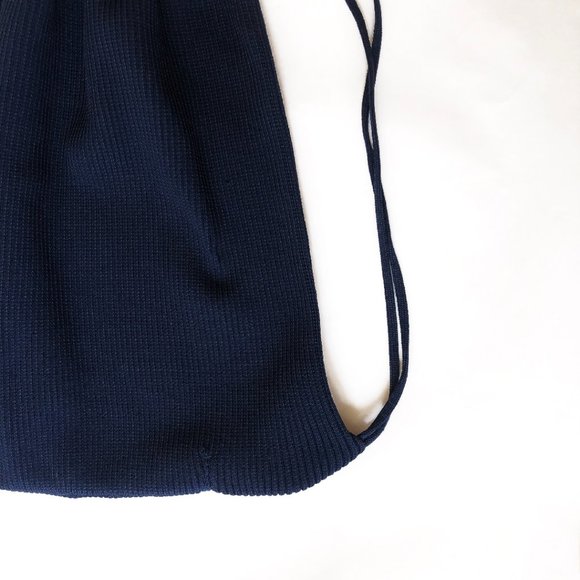 Balenciaga navy blue knit drawstring bag purse backpack - Picture 5 of 10